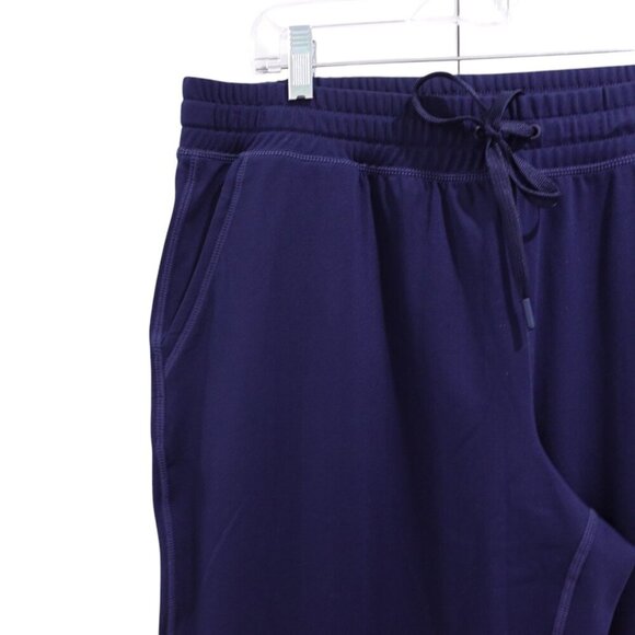 NWT Susan Graver SG Sport Petite Knit Drawstring Ankle Pants Sz M Navy Blue - Picture 3 of 10